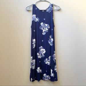 Old Navy | Navy Blue Floral Swing Dress
